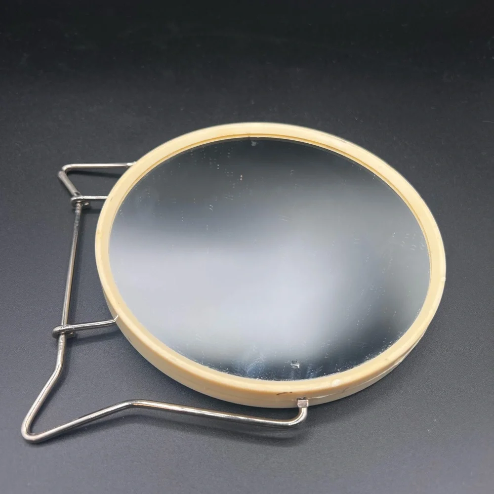 Vintage Vanity Travel Shaving mirror swivel Vintage barber Hanging Tripod 1960s